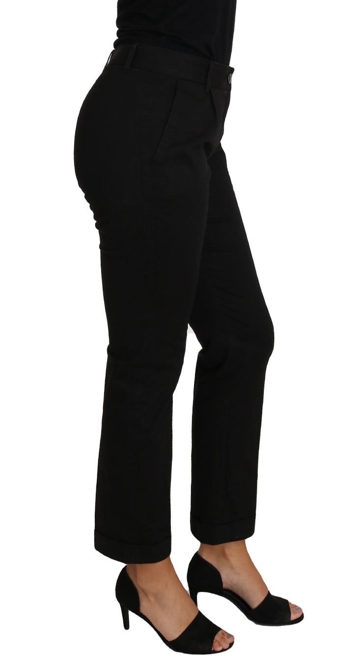 Dolce &amp; Gabbana Black Dress Cropped Straight Straight Pants