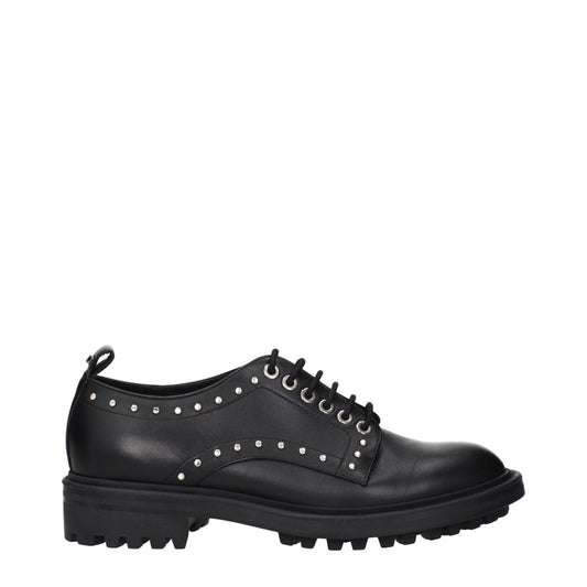 Max Mara Black Leather Oxfords And Derbies