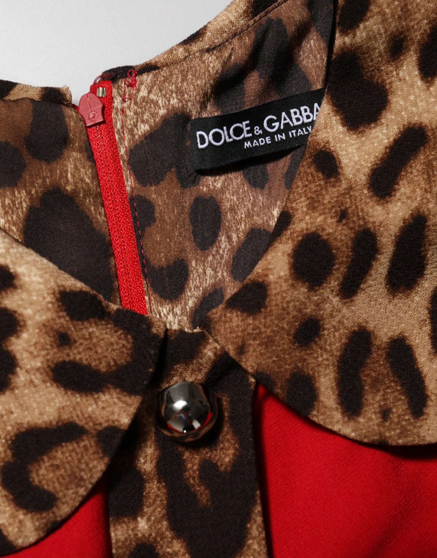 Dolce & Gabbana Red Leopard Viscose Sheath A-line Dress