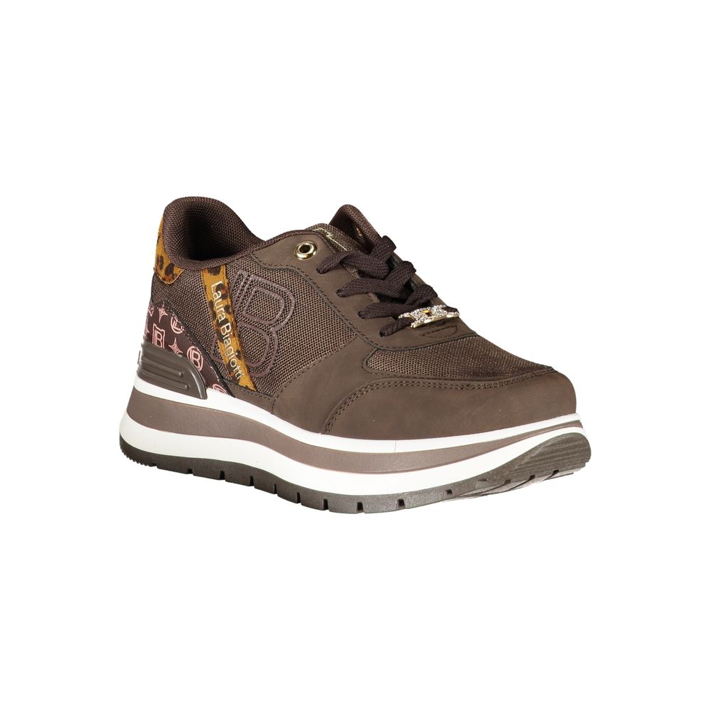Laura Biagiotti Brown Polyester Women Sneaker