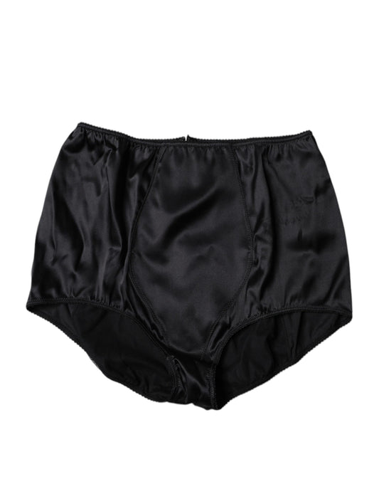 Dolce & Gabbana Black Silk Stretch High Waist Girdle Underwear