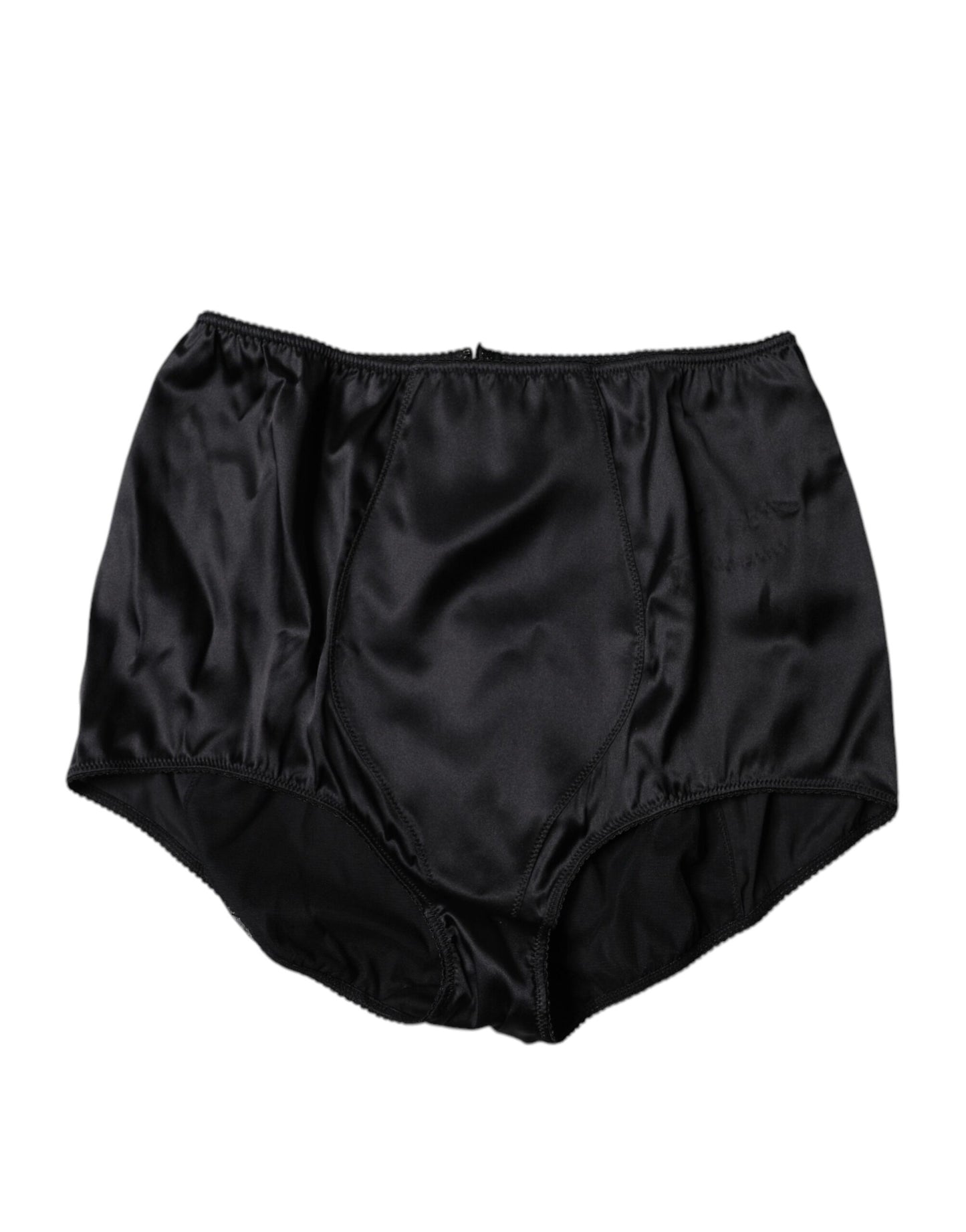 Dolce & Gabbana Black Silk Stretch High Waist Girdle Underwear