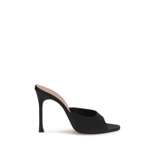 Amina Muaddi Black Calf Leather Bos Taurus High Heel Pumps