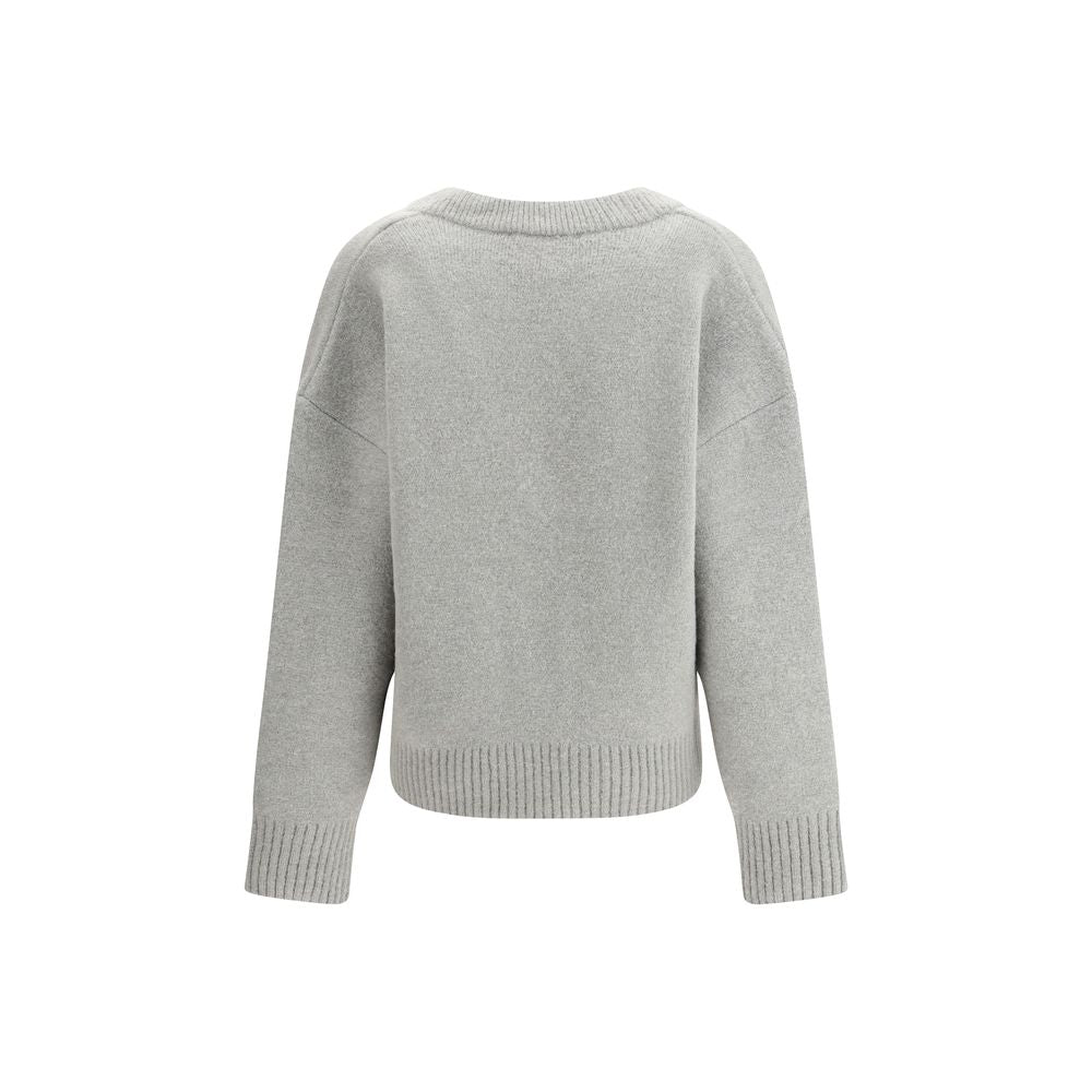 Ami Paris Gray Alpaca Vicugna Pacos Cardigan