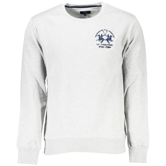 La Martina White Cotton Sweatshirt