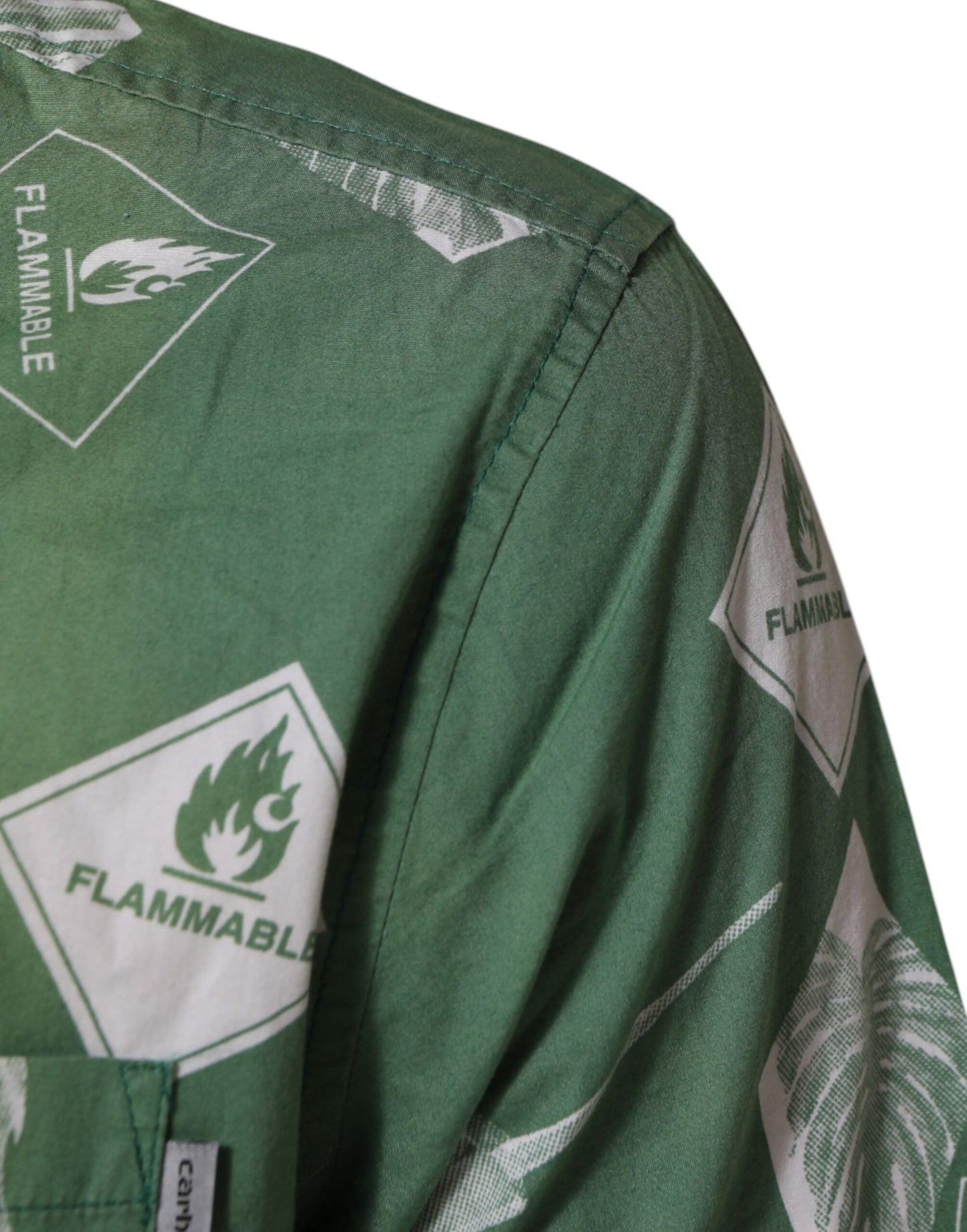 Carhartt Wip Green Printed Cotton Collared Short Sleeves Polo Shirt