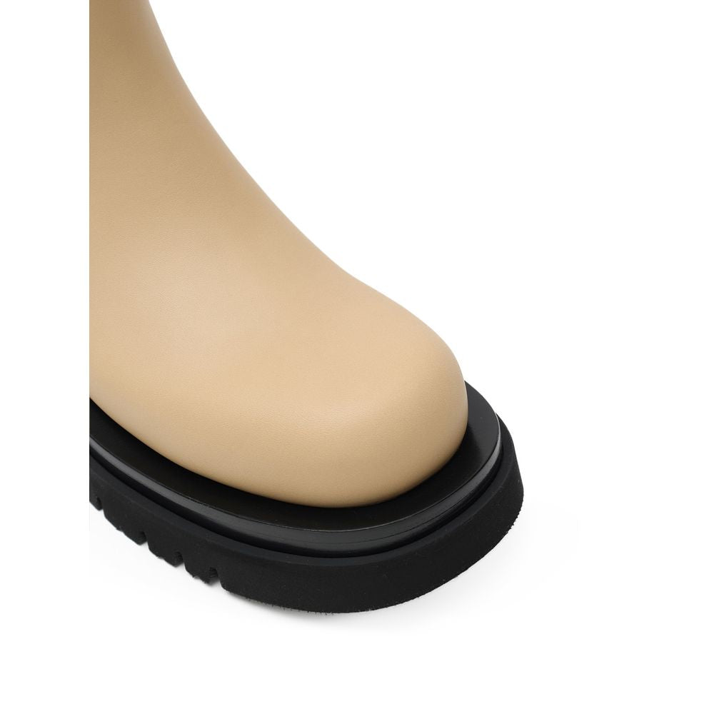 Bottega Veneta Beige Leather Chelsea Boots