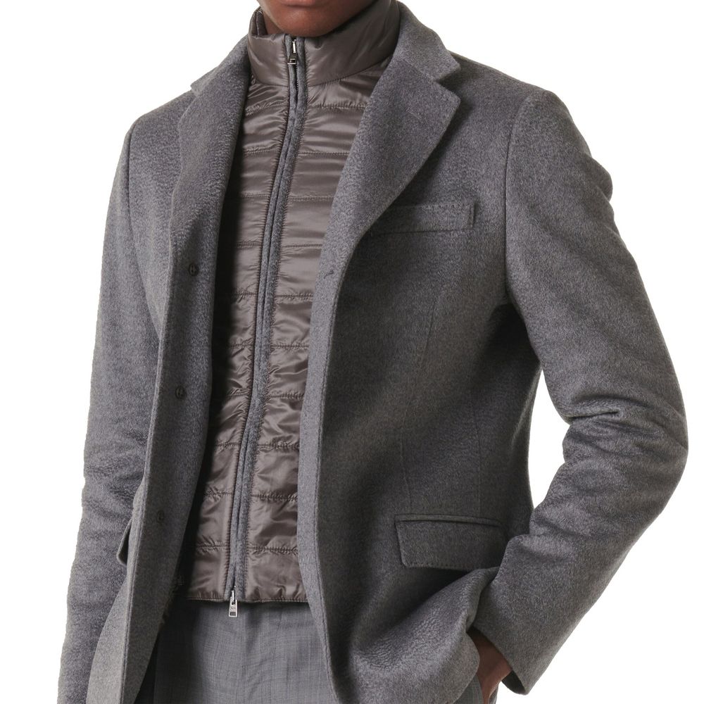 Herno Gray Cashmere Jackets And Coat