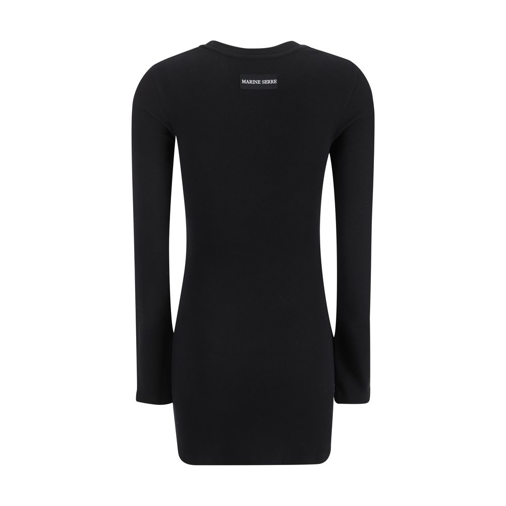 Marine Serre Black Cotton Casual Dress