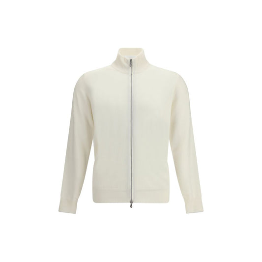 Brunello Cucinelli White Cashmere Cardigan