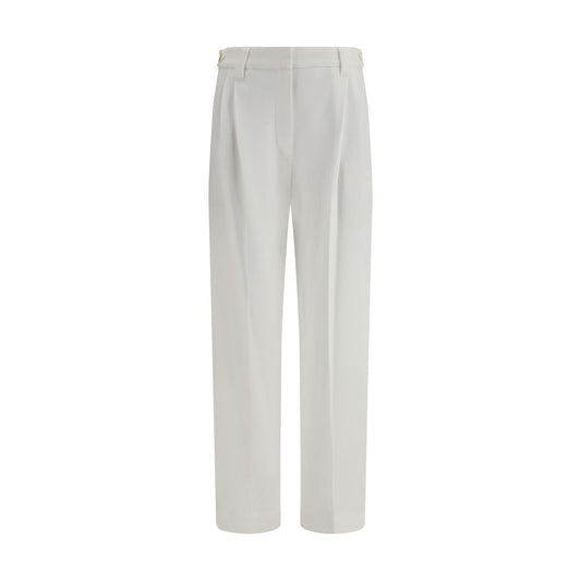 Brunello Cucinelli White Cotton Dress Pants