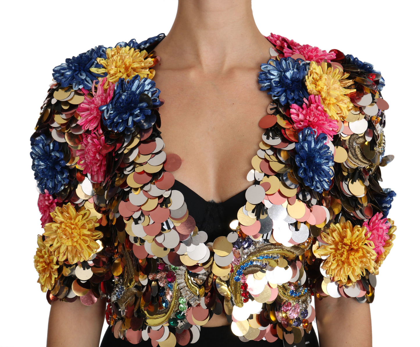 Dolce & Gabbana Enchanted Sicily Crystal-Embellished Short Jacket