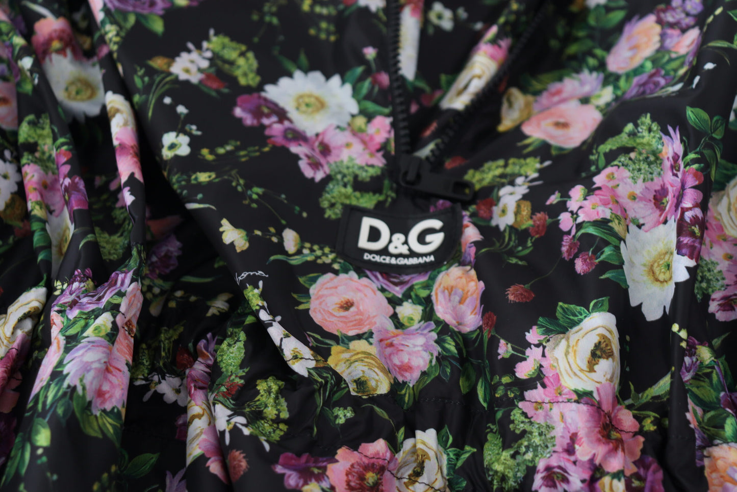 Dolce & Gabbana Elegant Floral Mini Dress with Logo Detail