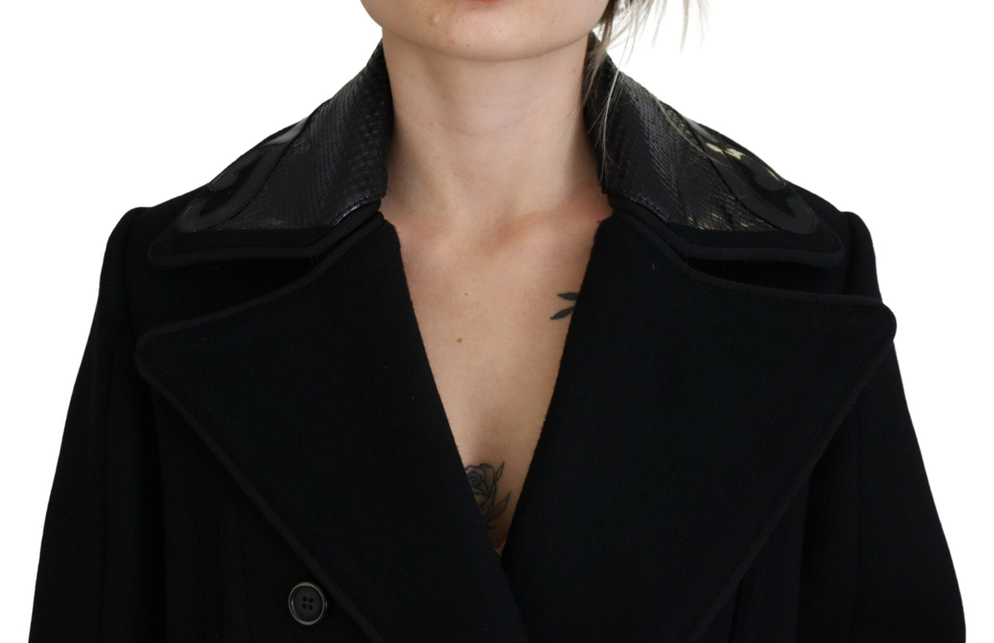 Dsquared² Black Double Breasted Long Coat Jacket