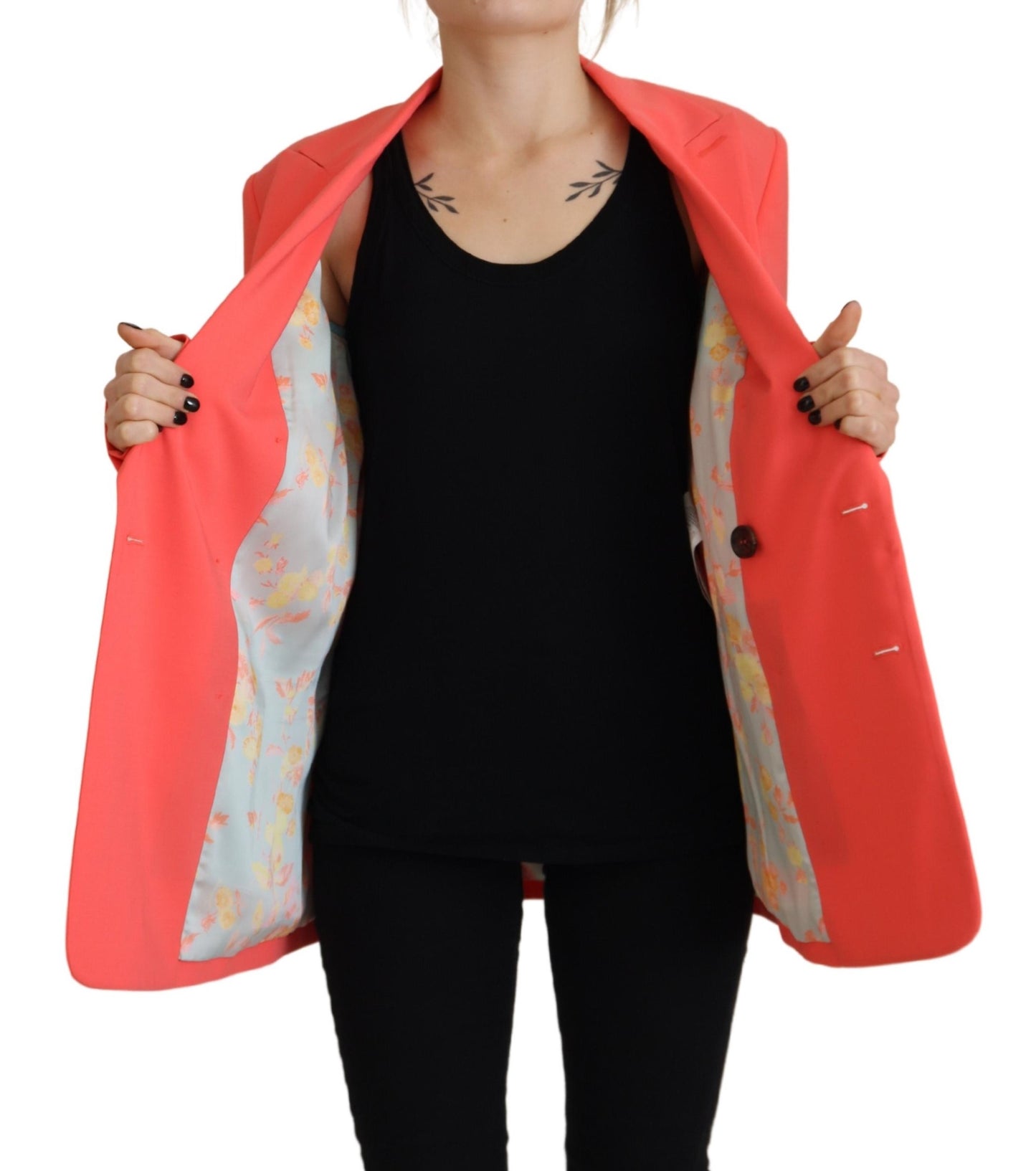 Dsquared² Pink Double Breasted Coat Blazer Jacket