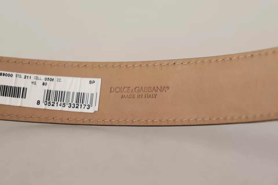 Dolce & Gabbana Black Patent Leather Gold Logo Engraved Buckle Belt