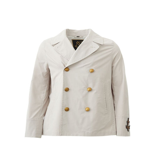 Elegant White Polyester Sealup Jacket