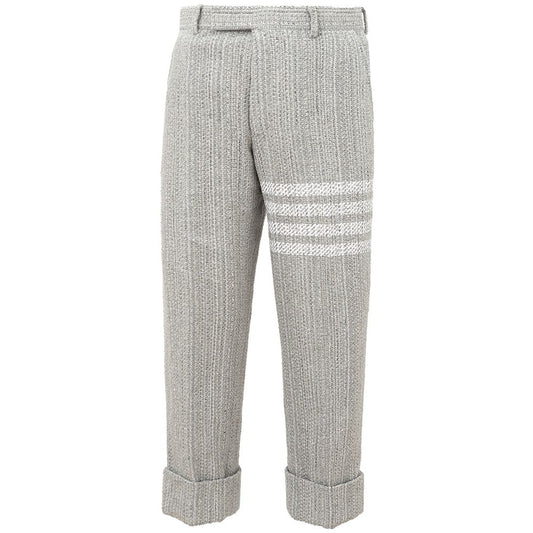 Thom Browne Elegant Gray Acrylic Trousers for Men