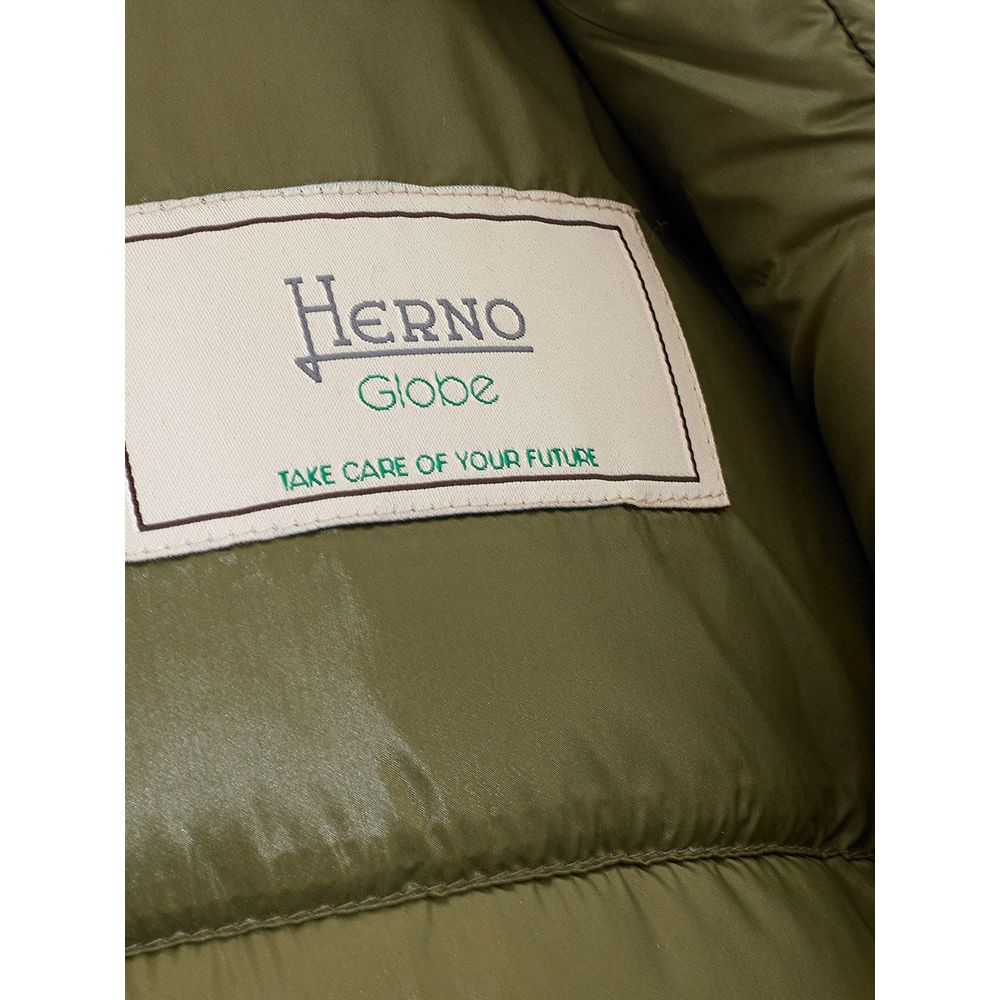 Herno Chic Green Wool Winter Coat