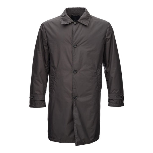 Add Sleek Gray Polyamide Jacket for Men