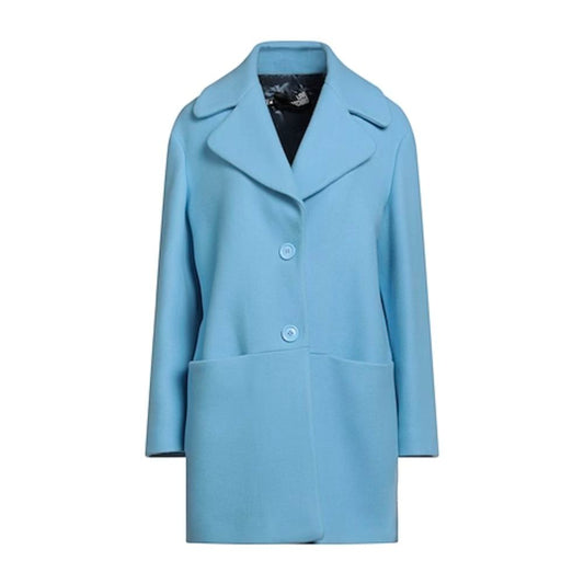 Love Moschino Elegant Light Blue Wool Coat