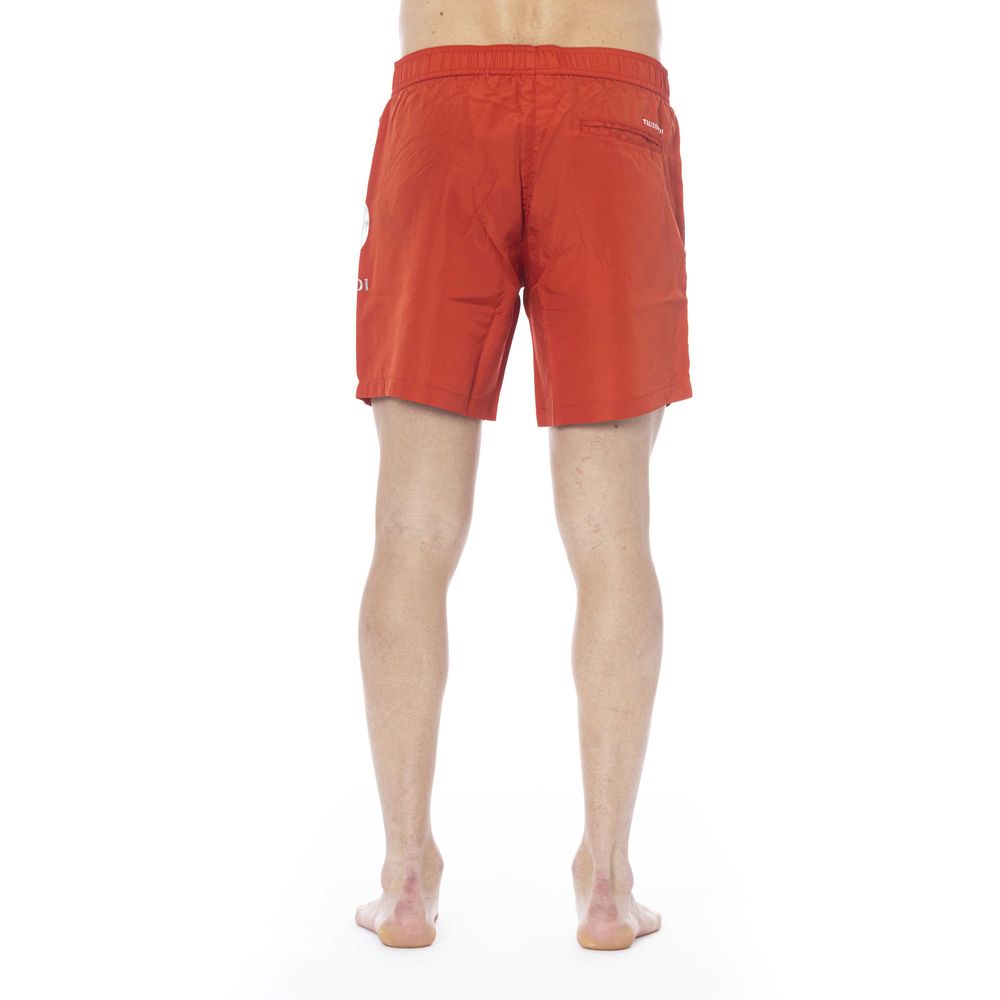 Trussardi Beachwear Red Polyester Swimwear