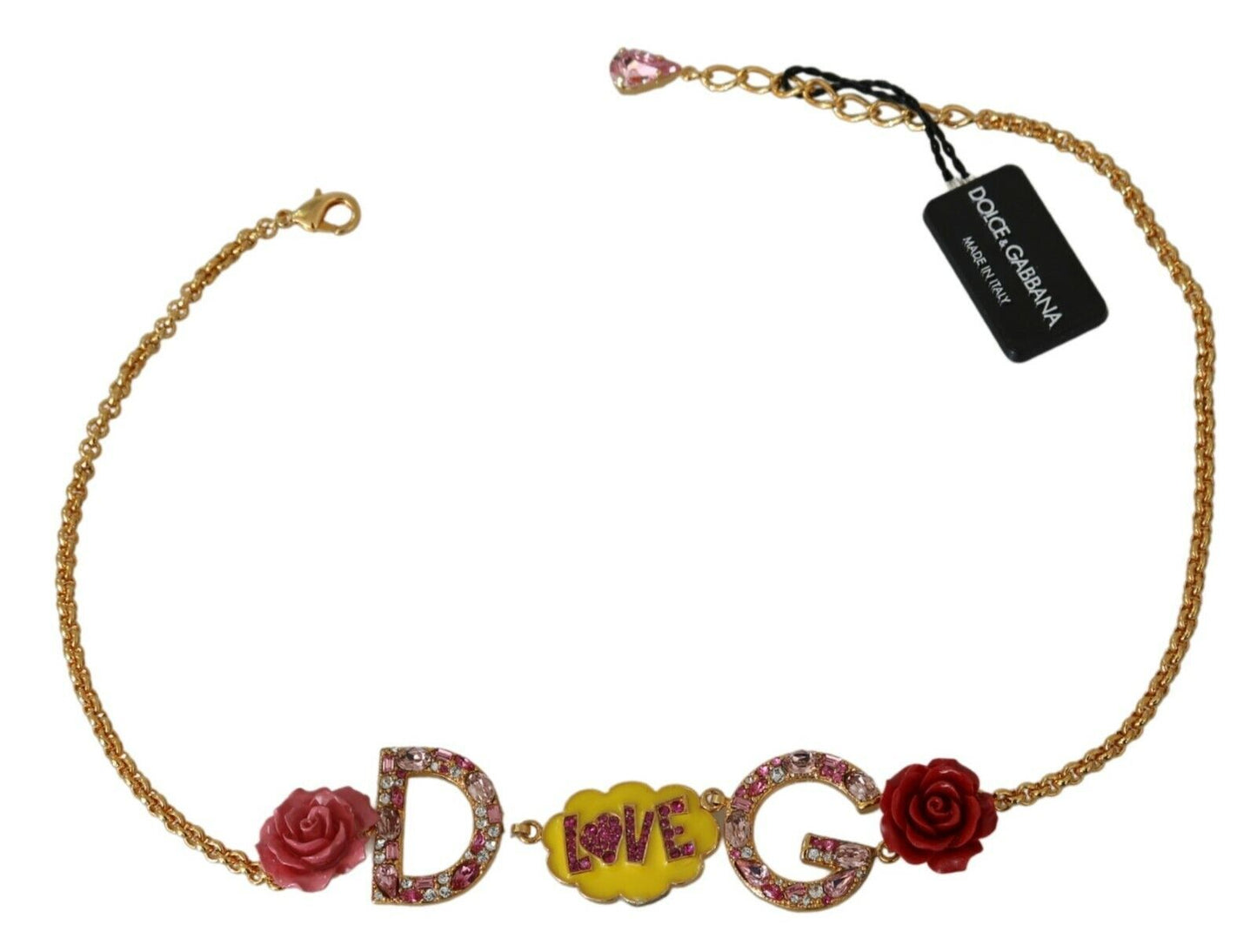 Dolce &amp; Gabbana Gold-Kristall-Charm-Statement-Halskette