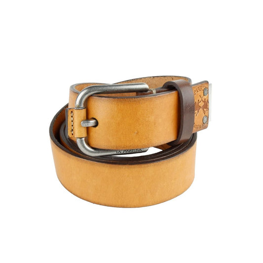La Martina Yellow Genuine Leather Belt