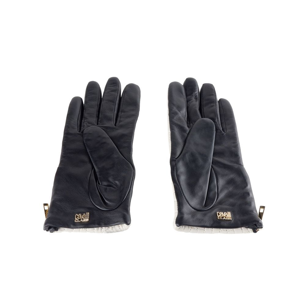 Cavalli Class Gray Leather By Lambskin Glove