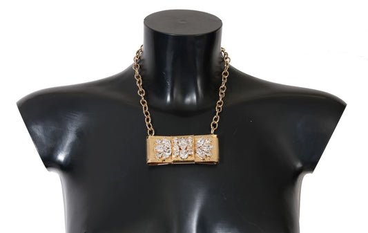Dolce &amp; Gabbana Eleganter Gold-Kristall-Statement-Halsband