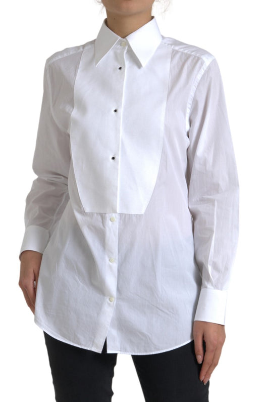 Dolce &amp; Gabbana Cotton Collared Long Sleeves Shirt White