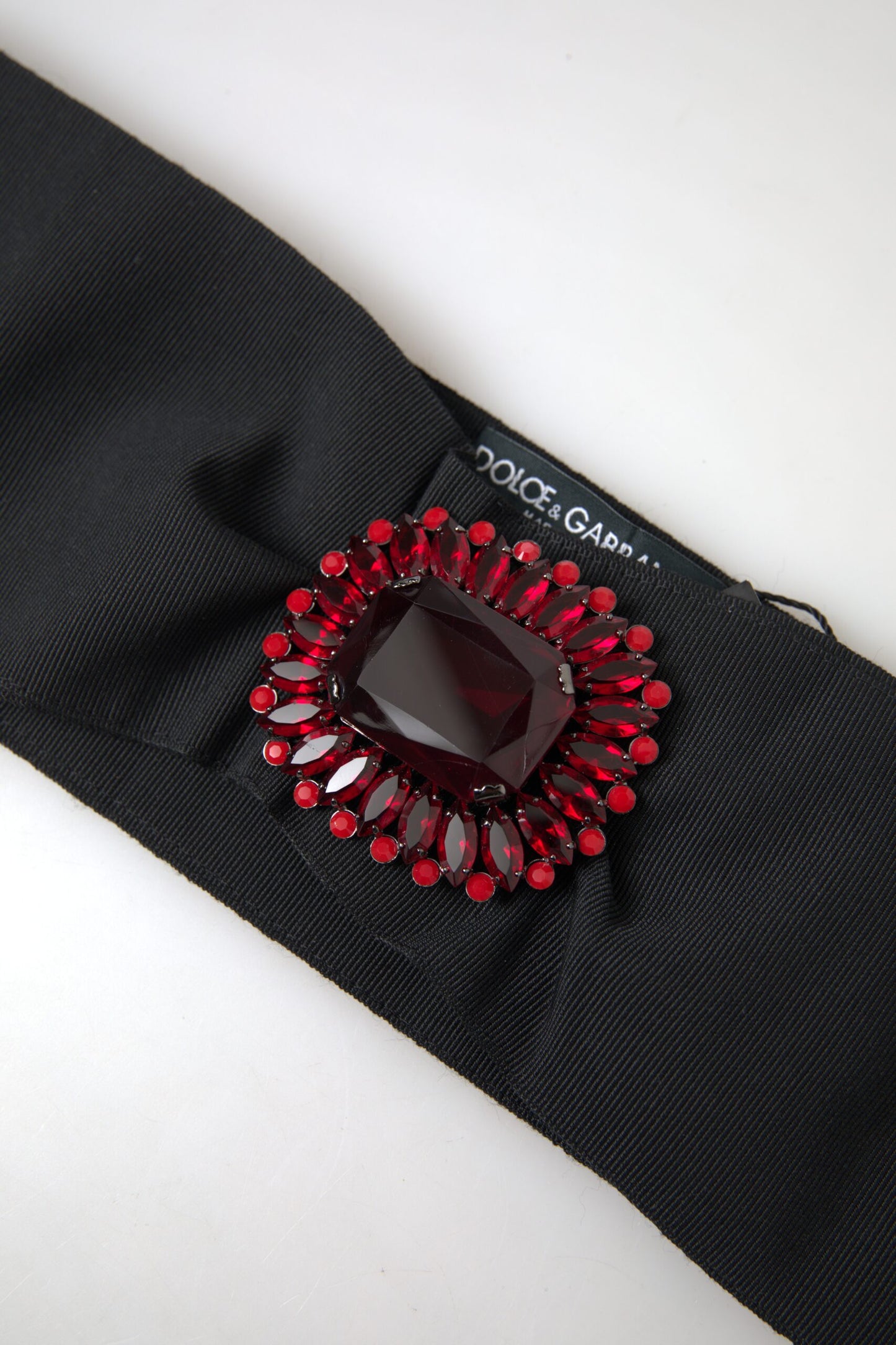 Dolce &amp; Gabbana Exquisiter verzierter schwarzer Gürtel