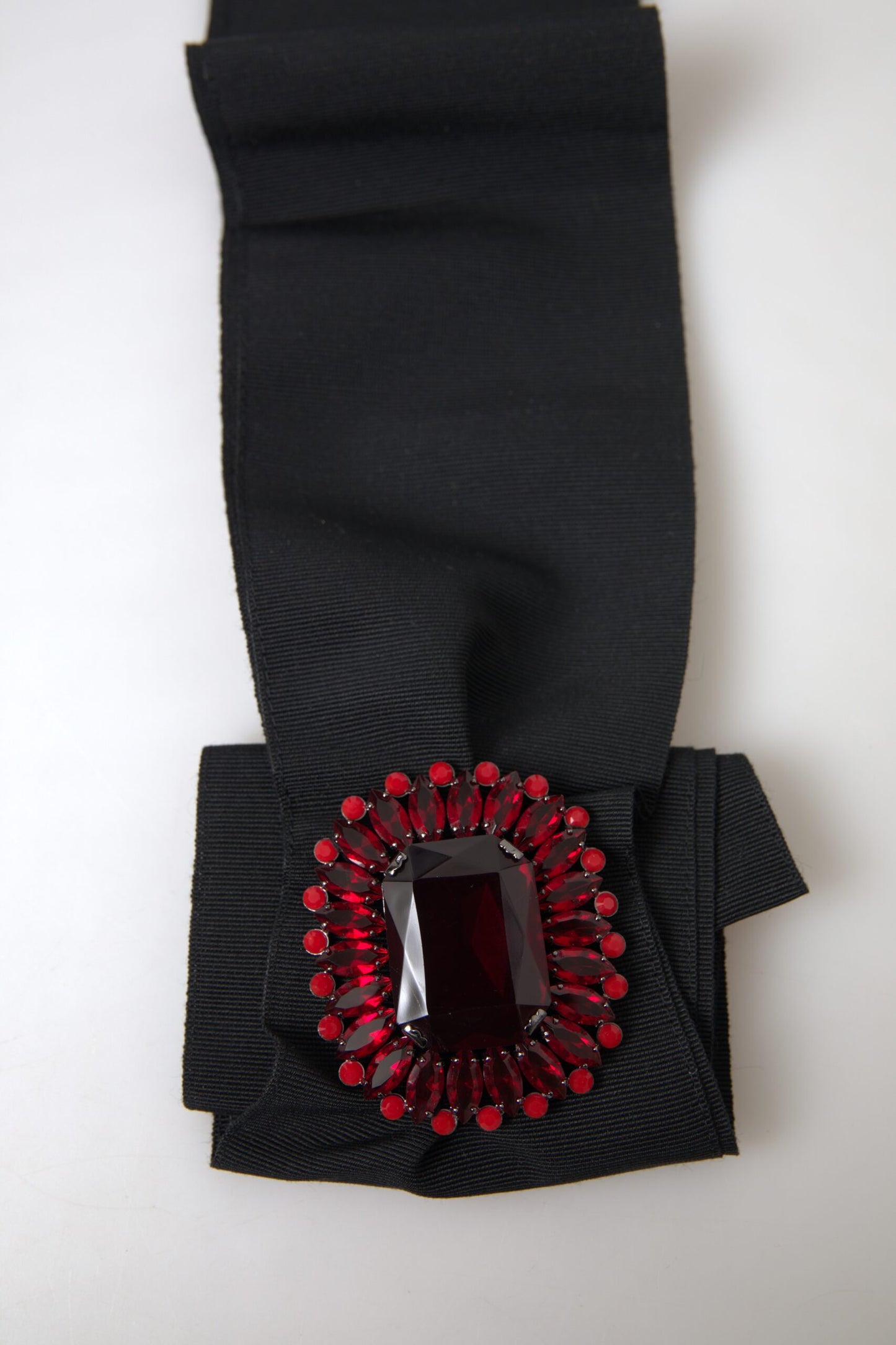 Dolce &amp; Gabbana Black Crystal Brass Wide Waist Runway Belt