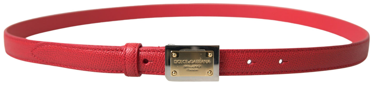 Dolce &amp; Gabbana Eleganter Designer-Gürtel aus rotem Leder