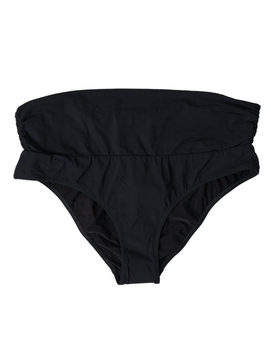 Dolce &amp; Gabbana Black Nylon Stretch Swimwear Slip Bottom Bikini