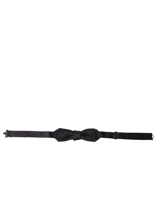 Dolce &amp; Gabbana Black Silk Adjustable Neck Men Papillon Bow Tie