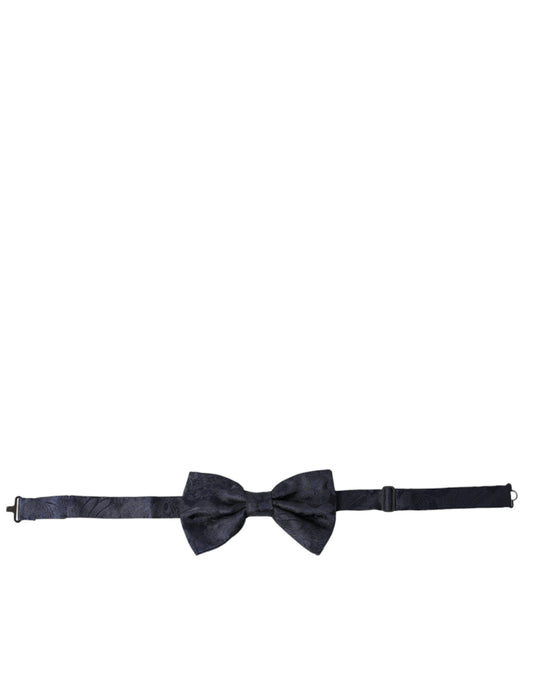 Dolce &amp; Gabbana Blue Silk Adjustable Neck Men Papillon Bow Tie