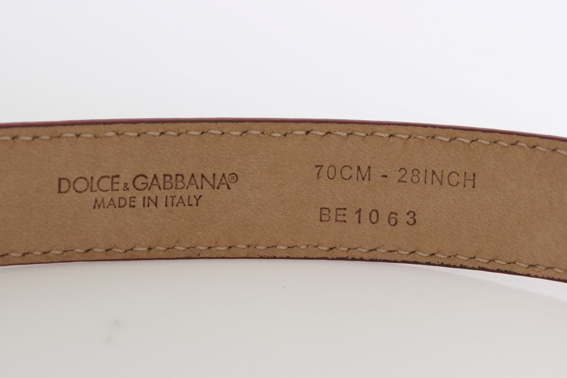 Dolce &amp; Gabbana Polka Dot Schlangenledergürtel mit silberner Schnalle