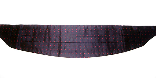 Dolce &amp; Gabbana Eleganter Kummerbund aus schwarzer Seide mit roten Punkten