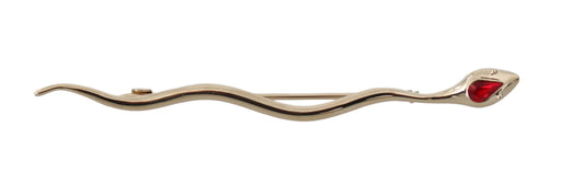 Dolce &amp; Gabbana Silver Brass Crystal Brooch Snake Brooch Pin