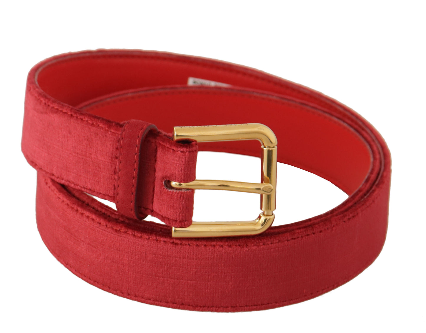Dolce &amp; Gabbana Eleganter Designergürtel aus rotem Wildleder