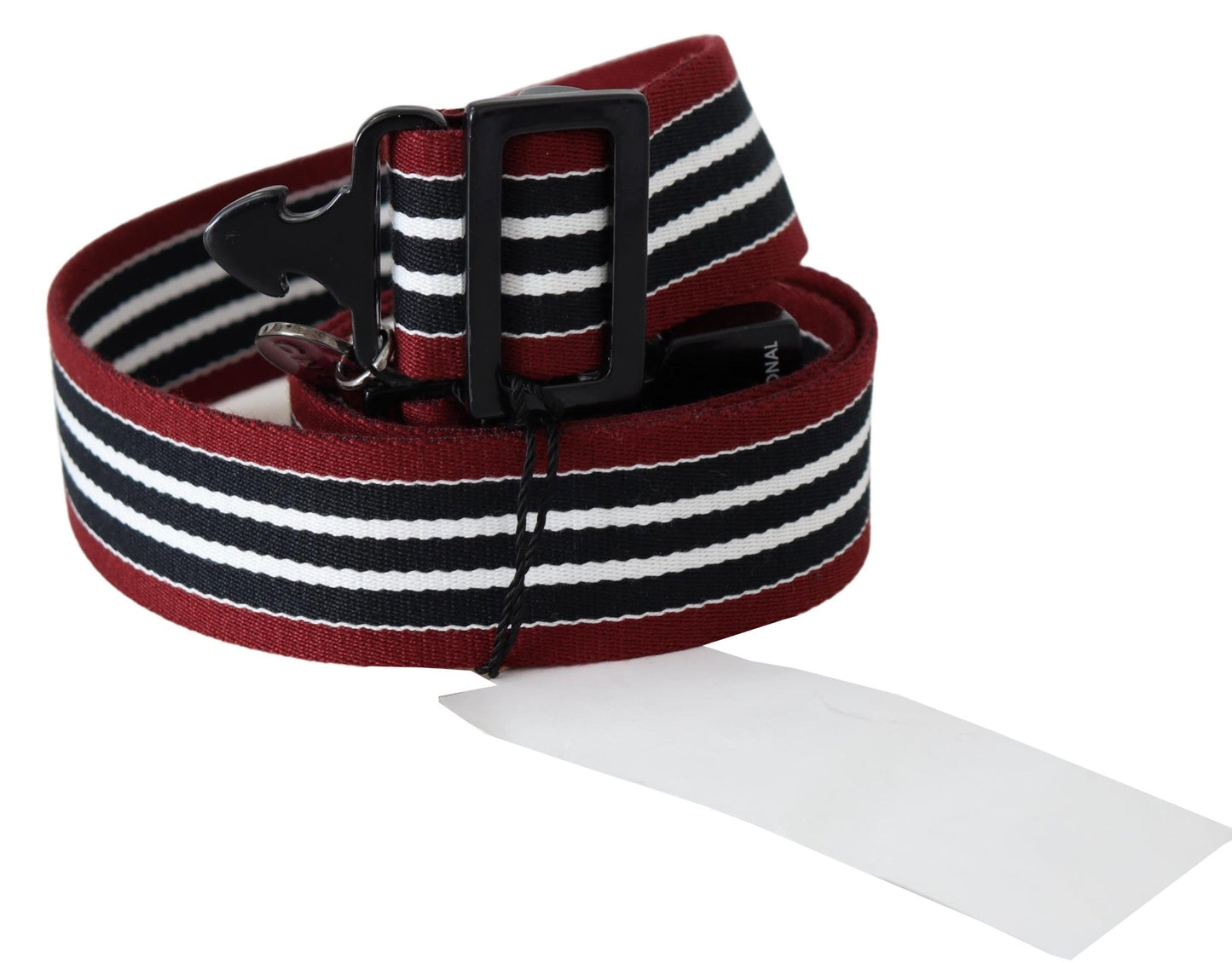 Gestreifter Fashion-Gürtel aus Leder von Costume National in Schwarz und Rot