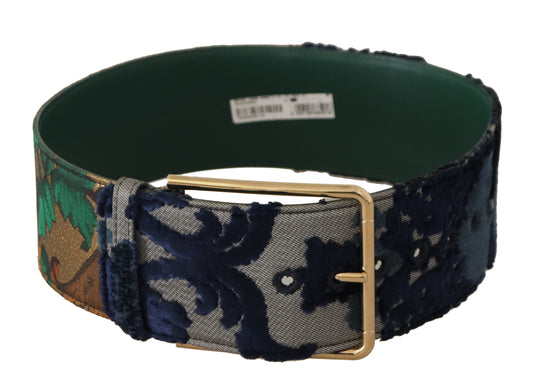 Dolce &amp; Gabbana Eleganter grüner Ledergürtel mit Logo-Schnalle