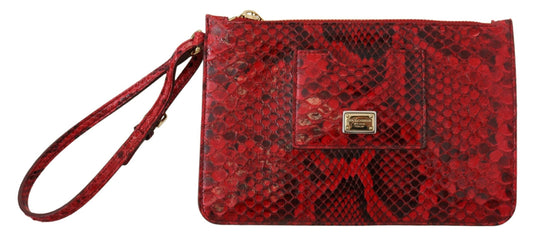 Dolce &amp; Gabbana Elegante Ayers-Schlangen-Clutch aus rotem Leder