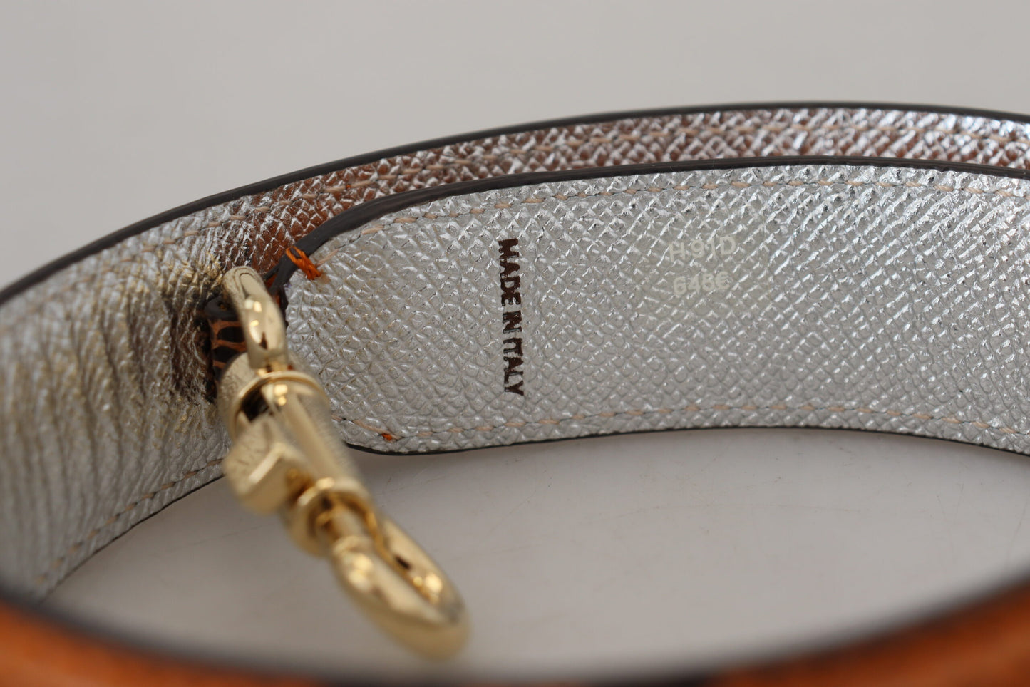 Dolce &amp; Gabbana Orange Crystals Leather Bag Accessory Shoulder Strap