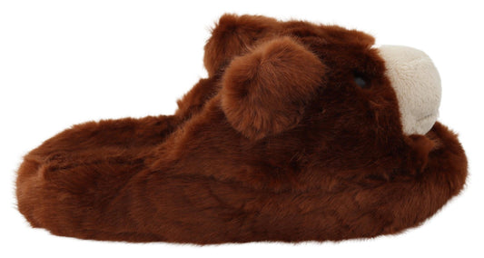 Braune Loafer mit Teddybär-Verzierung von Dolce &amp; Gabbana