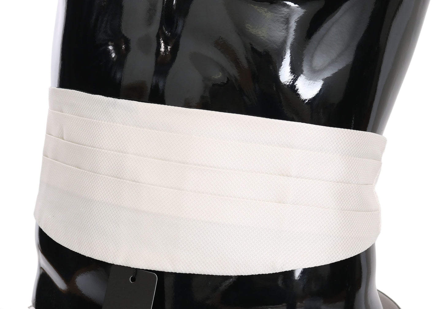 Dolce &amp; Gabbana Eleganter Kummerbund aus Seide mit weißem Muster