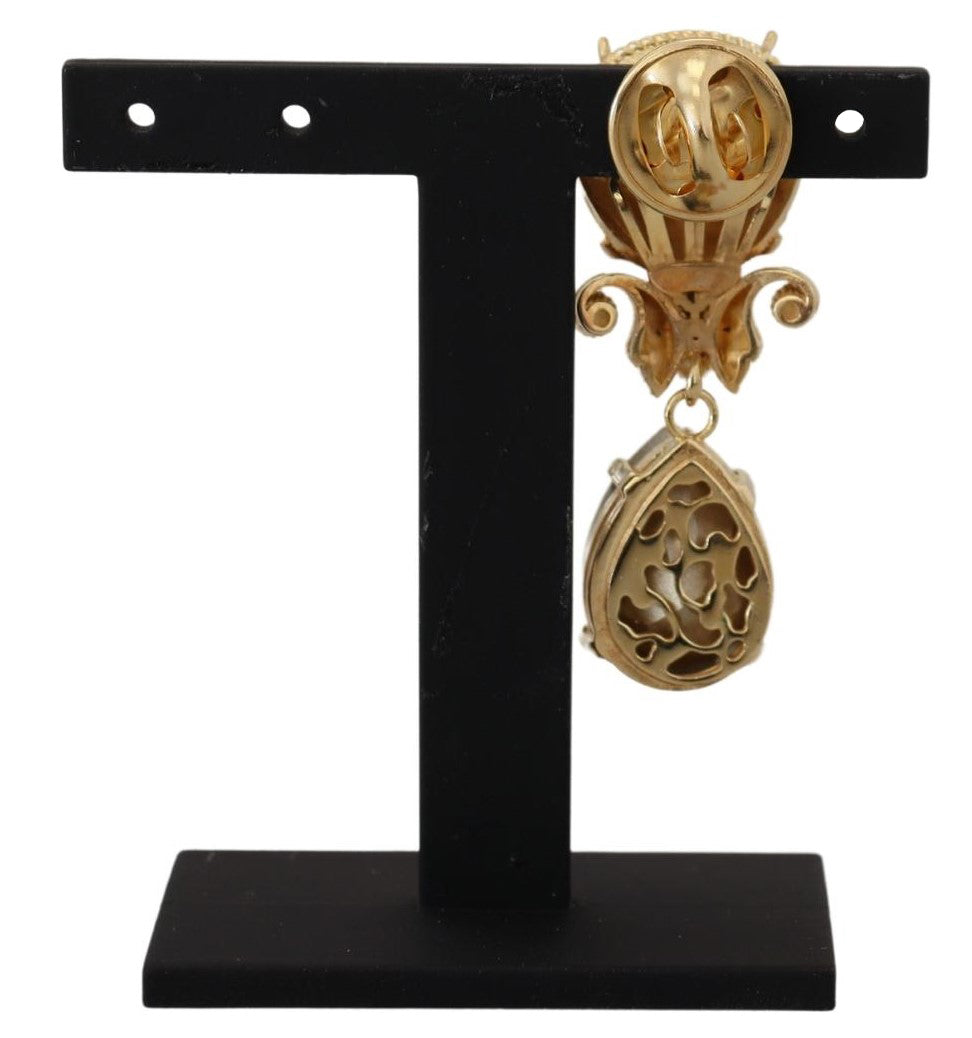 Dolce &amp; Gabbana Exquisite goldfarbene Kristallbrosche