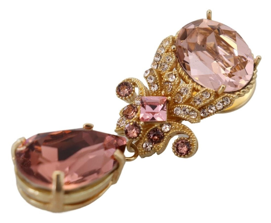 Dolce &amp; Gabbana Exquisite goldfarbene Kristallbrosche