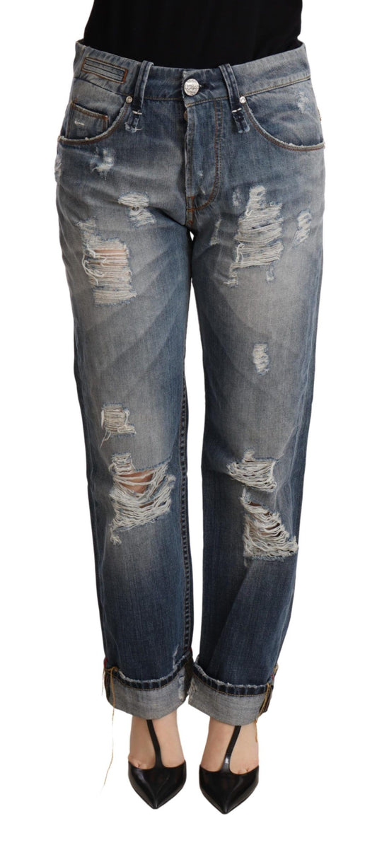 Acht authentische Baggy-Denim-Jeans mit mittlerer Taille